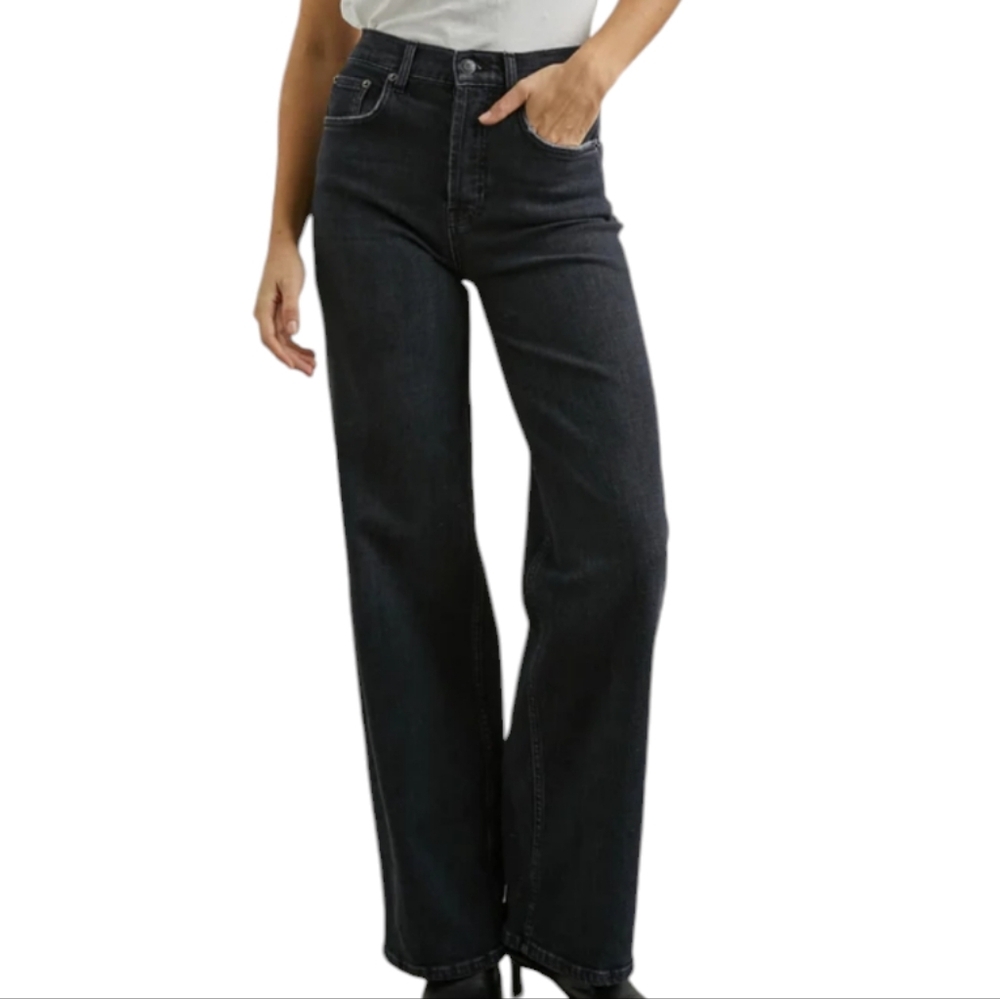NEW ....Rails The Getty High Rise Wide  Leg Black Jeans ..Size 29